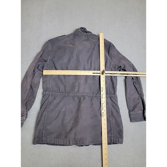 Free People Field Jacket Womens XS Gray Patch Pockets Button Utility Cotton Boho - Picture 8 of 12